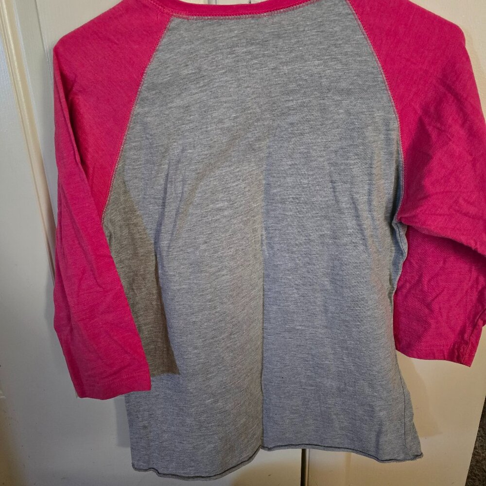 Live & Tell Tesla Rock Band 3/4 Sleeve Jersey Concert Pink/Gray Ladies Medium - Picture 2 of 12